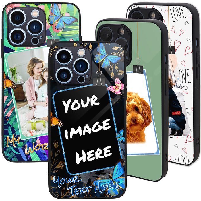 Custom phone cases with butterfly designs.