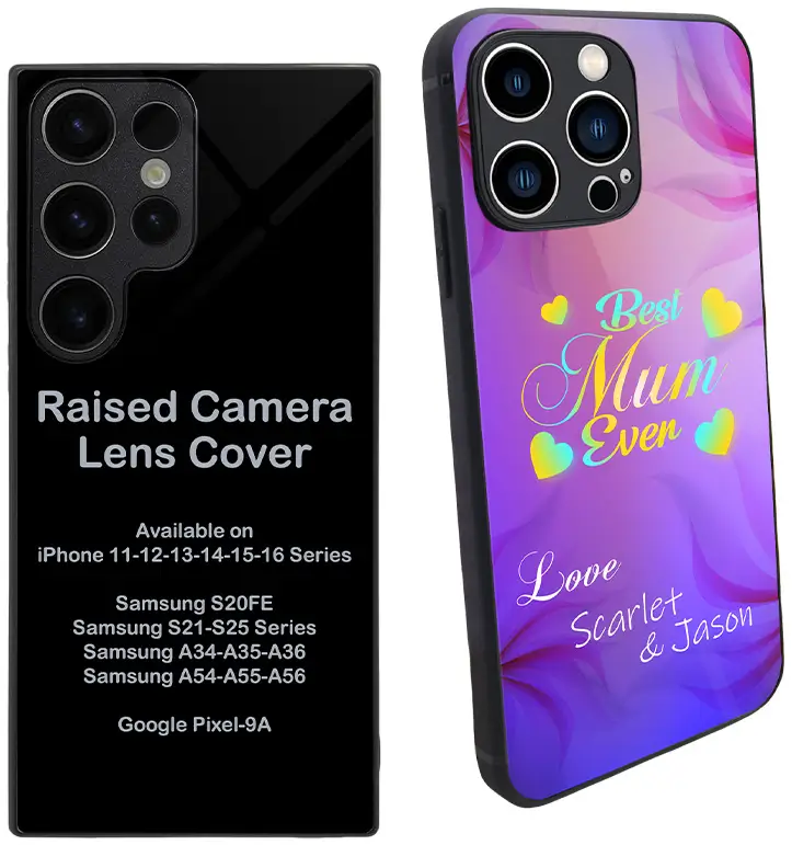 A black raised camera lens cover for multiple iPhone models.