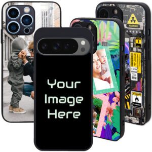 Customizable phone cases with diverse designs.