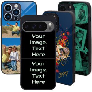 Customizable phone cases with photo designs.
