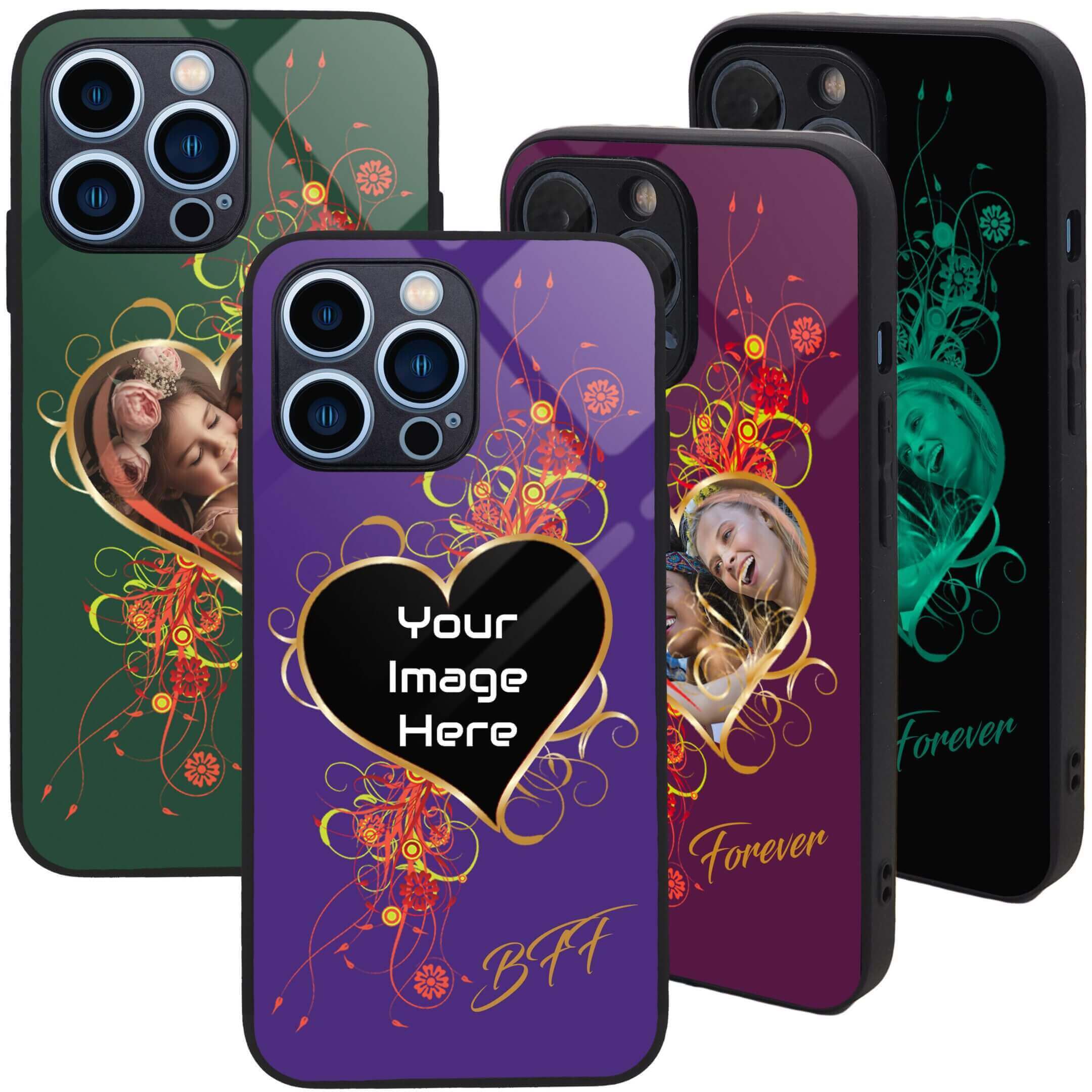 Customizable phone cases with floral design.